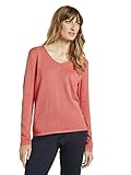 Standard TOM TAILOR Damen Basic Langarmshirt Sweatshirt, 26203-Strong Peach Melange, S