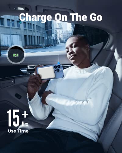 Yiisonger Wireless Power Bank, Slim 10000Mah Magnetic Portable Charger 22.5W Pd Fast Charging, Mini Mag-Safe Battery Pack Qc3.0 Led Display Usb-C Compatible With Iphone 14&13&12 Pro Max/Pro(White) #TOP6