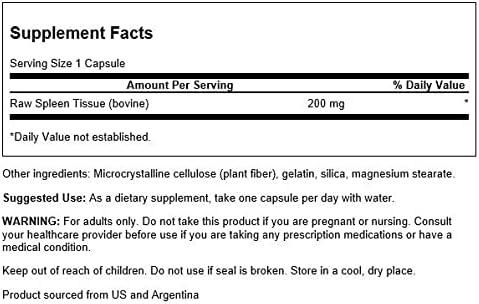 Raw Spleen Glandular 200 mg