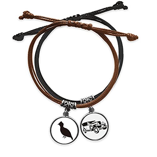 Bracelet tétras noire en cuir pour vos aventures quotidiennes et sorties décontractées