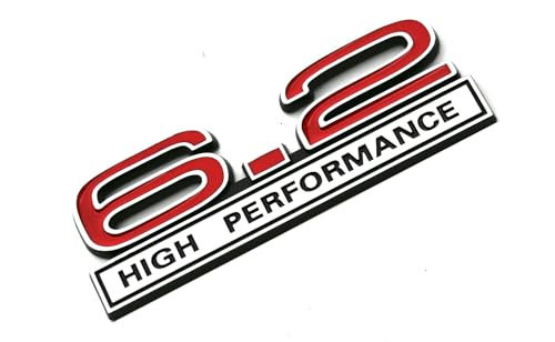 Image of 2pcs 6.2 Liter High Performance Engine Emblems Badge 3D Decals Stickers Cars Trucks (Chrome Red)