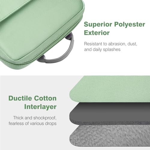 Image of Dadanism 9-11 Inch Tablet Sleeve Bag Carrying Case with Shoulder Strap for iPad (A16) 11 inch, iPad 10th Gen 10.9 inch, iPad Air M4 /Pro M5 11 inch, iPad 9 /8 /7th 10.2 inch, Galaxy Tab A11+ Plus 11 inch, Dark Green