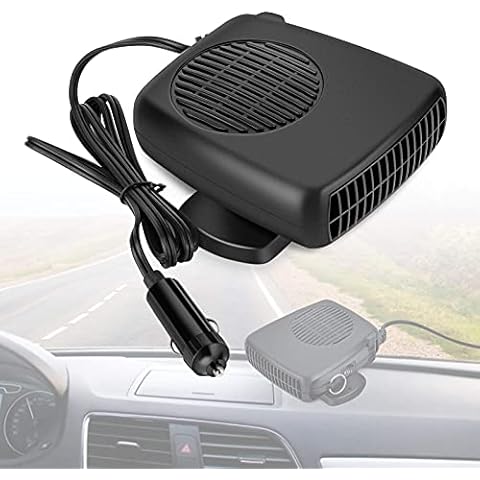 Showvigor Car Heater Fan, 12V Portable Fast Heating Defrosting and Defogging, 2-in-1 Heater and Cooler, Cigarette Lighter Plug 360 Degree Rotating Base Cover