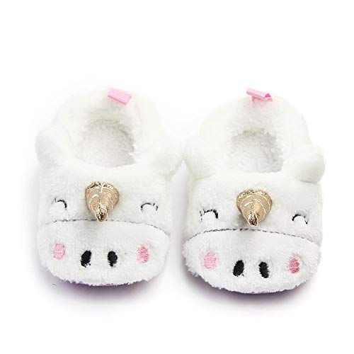 Newborn Baby Boys Girls Slipper Fluffy Fuzzy Soft Non Skid Sole Slip On House Indoor Shoes3
