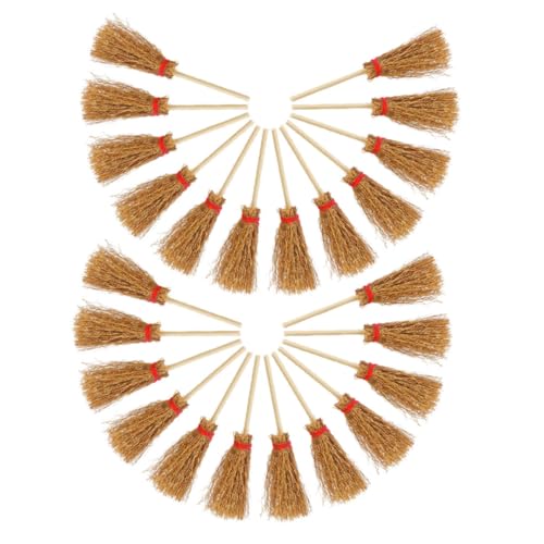 ifundom 24pcs Miniature Cleaning Set for Dollhouse Micro Landscape Broom Straw Mop Accessories