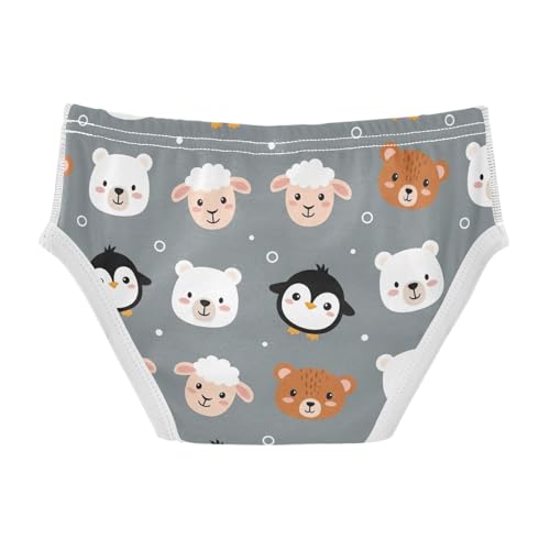 CHIFIGNO Boy Briefs Cute Cartoon Animals Gray Little Boys Underwear Printed Cotton Brief Underwear2