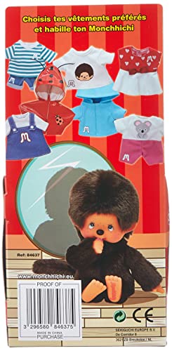 BANDAI - Monchhichi - Peluche Monchhichi Original - Peluche Singe Iconique des années 80 Toute Douce 20 cm pour Enfants et Adultes - Jouet Enfant 2 Ans et + - 84637