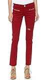 True Religion Women's Victoria Moto Skinny 29 Inch Jean In Rio Red