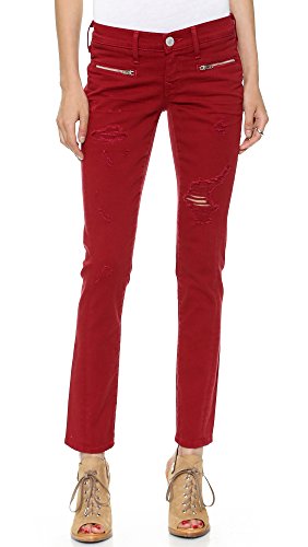 True Religion Women's Victoria Moto Skinny 29 Inch Jean In Rio Red