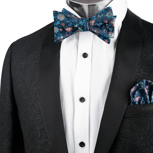 Image of Alizeal Mens 2pcs Floral Pattern Bow Tie Set