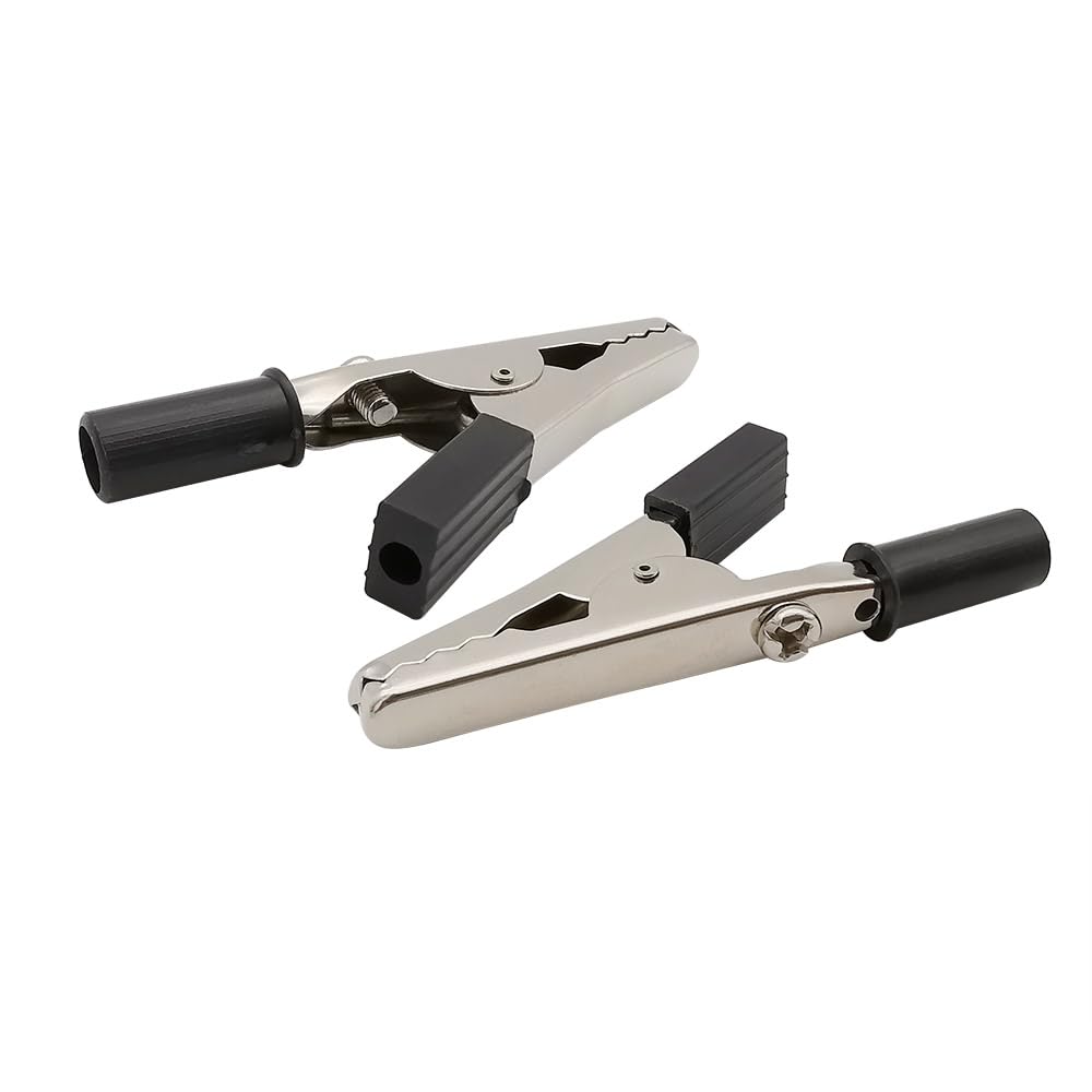 Wiring Connecting Terminals - 2/10/20Pcs Black Crocodile Clip Cable Lead 55mm Insulated Plastic Handle Electrical Clamp Alligator Clips Crocodile Clips - (Color: 10Pcs)