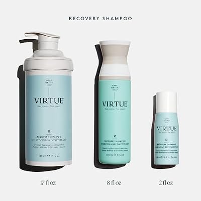 VIRTUE Recovery Sulfate Free Shampoo with Keratin and Baobab Seed Oil for Damaged Hair, Color Safe