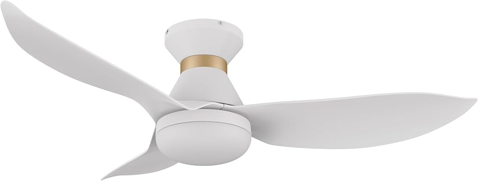 Carro 45" Smart Low Profile Ceiling Fan with Lights, DC 10 Speeds White Ceiling Fan with Remote, 3 Light Colors Dimmable, Flush Mount Ceiling Fan Compatible with Alexa, Siri & Google Home, White Gold