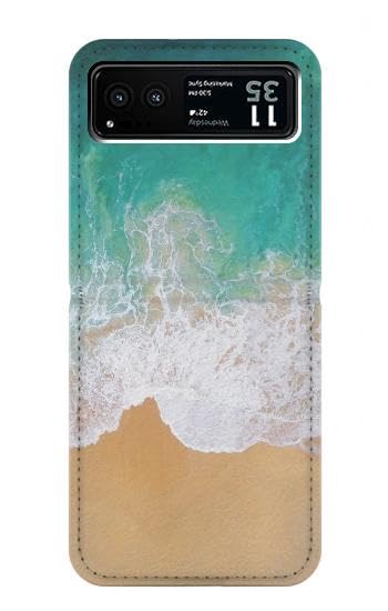 Étui flip Motorola Razr 40 en cuir motif Sea Beach housse de protection à rabat