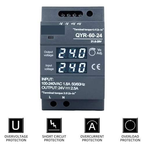 Alimentation rail DIN QYR-150W 12V avec affichage digital