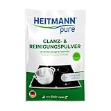 HEITMANN pure Glanz- & Reinigungspulver, für Küche, Bad, Oberflächen, Edelstahl, Silber, Messing, Sneaker, 1x30 g