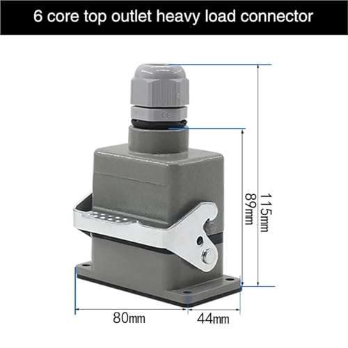 Conector resistente de aviación HDC-HE4 de 6 pines 16A para cableado industrial 2