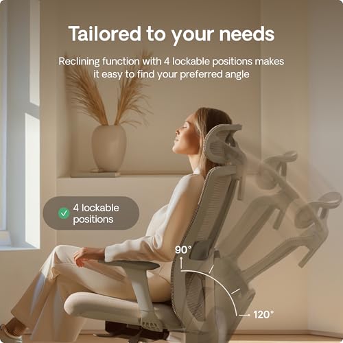 Desktronic Adjustable Ergonomic Office Chair | Desk Chair with headrest, armrests, lumbar support, height adjustments - Designed for European body - Breathable Mesh - Spacious seating - Image 8