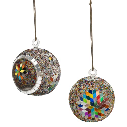 Gojlex Glass Votive Candle Holders For Table, 2 Pack Mosaic Tealight Candle Holder With Strings, Wall Hanging Handmade Candle Holders For Home Decor, Christmas Diwali Decorations For Home #TOP3