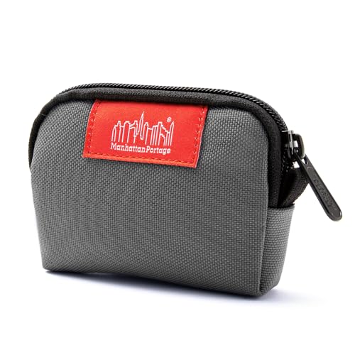 Manhattan Portage 小銭入れ 仕切りとジッパー開閉式 クレジットカードホルダー 現金オーガナイザー ジュエリーポーチ カード用 小銭入れ 男女兼用, グレー, Extra Small, ミニマリスト 小銭入れ 仕切り付き