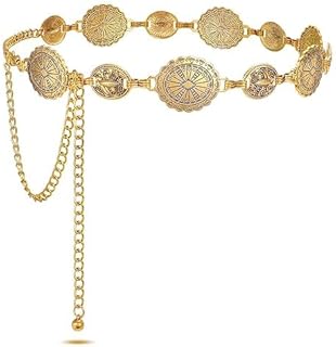 VAYANTA Stylish Kamarbandh Waist Belt for Women – Metal Concho Waist Chain Adjustable Boho Western Hip Belt for Saree, Dre...