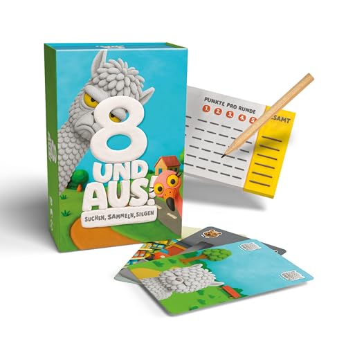 8 und aus | Lustiges Kartenspiel Für Kinder & Familien | Mit Magnetbox & Punkteblock | Schnelles Gesellschaftsspiel Für 2–6 Spieler Reisespiel