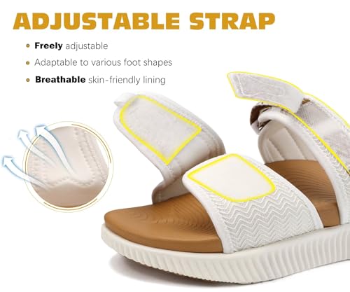 Image of KuaiLu Womens Orthotic Adjustable Strap Slides Arch Support Slip On Sandals