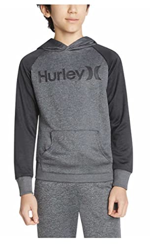 Hurley Boys' Solar Pullover Hoodie (Gray/DK Gray, Large)