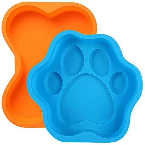 wooyaya 2Pcs Silicone Dog Birthday Cake Pans, Bone Shape, 8 Inch Cover