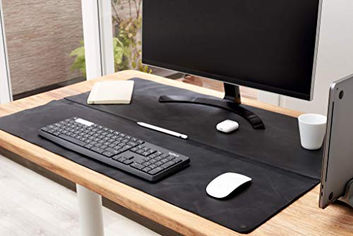 Black Leather Desk Pad Men, Handmade Mat Blotter Organizer, Office Supplies Accessories, Laptop Home Office. Gifts for men