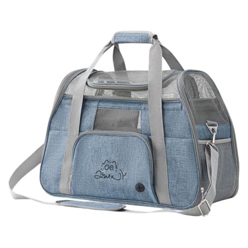 GEGEBOMTXO 猫キャリー ショルダーバッグ ペット バックパック ペットバッグ ハンドヘルド 猫用 犬用 ペット用品 折りたたみ 通気 軽量 持ち運び便利 飛び出し防止 広々空間 小型犬 中型犬 小動物に適しています 防災 通院 避難用 (52*2