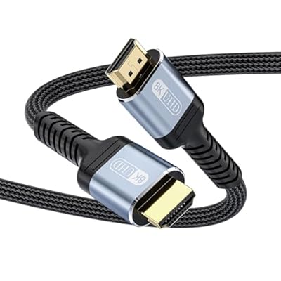 10K 8K 4K HDMI 2.1 Cable 6ft, 48Gbps Ultra High Speed HDMI Cable Braided Cord-8K@60Hz 4K@120Hz, Dynamic HDR, eARC, HDCP 2.2&2.3, 3D, for TV/Laptop/Monitor/PS5/Xbox/Projector/Entertainment/Sound System