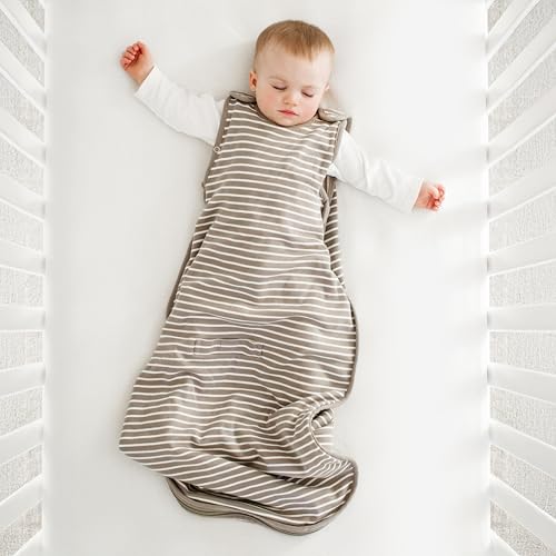 Woolino 4 Season Ultimate Baby Sleep Sack – Merino Wool & Organic Cotton Baby Sleep Bag, Universal Size Wearable Blanket, Adjustable Sleep Sack for Baby 2–24 Months - Earth