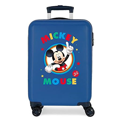 Disney Circle Mickey Maleta de Cabina Azul 37x55x20 cms Rígida ABS Cierre combinación 34L 2,6Kgs 4 Ruedas Dobles Equipaje de Mano