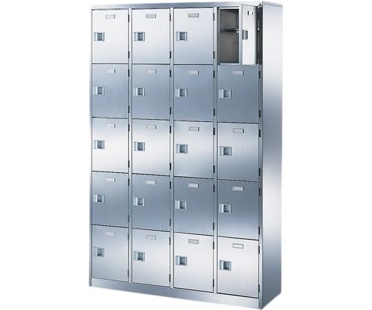 三島精器 扉付 ステンレスシューズボックス 鍵付 4列5段 20人用 BST-SUS4-5LLK