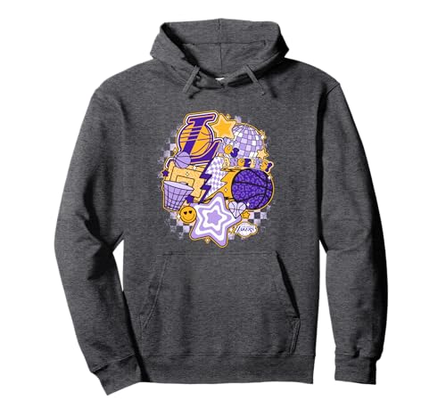 NBA Los Angeles Lakers Psychedelic Basketball Collage Pullover Hoodie