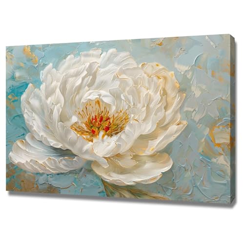 Photo sur toile pivoine abstraite 70x100cm grand format déco cuisine et chambre