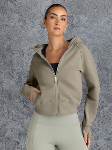 Image of Trendy Queen Womens Zip Up Hoodies Cropped Jackets Fall Clothes 2026