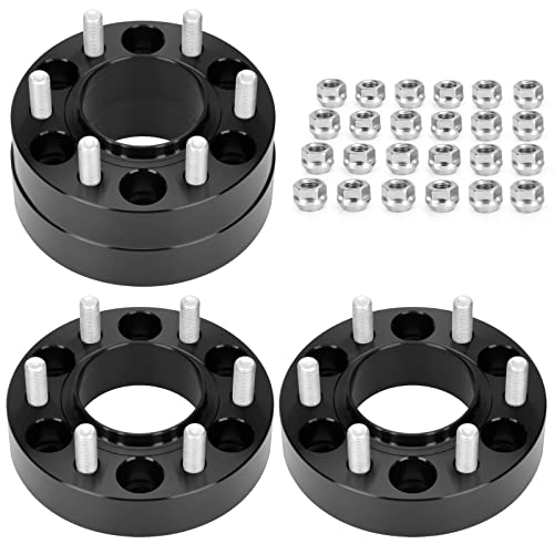 1.5in Wheel Spacers for F150 2015-2022, 6x135 Black Tire Spacer with M14X1.5 Thread Pitch 87.1mm Hub Bore Compatible with Ford Expedition LOBO Navigator，4 Units Hubcentric Forged Wheel Adapter (38mm)