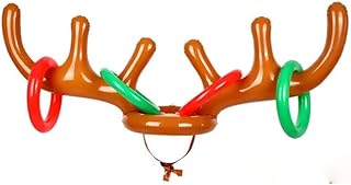 トナカイクリスマスハット トナカイリングトスゲーム リング投げゲーム インフレータブル 空気注入式 投げゲーム ホリデーパーティーゲーム玩具 トナカイ角 輪投げセット 輪投げ型 トナカイ角の帽子 クリスマスパーティー アントラーハットゲーム ゲーム 親子ゲーム ファミリースポーツ トナカイクリスマスハット アントラーリング インフレータブル トナカイクリスマスギフト クリスマスゲーム クリスマスパーティー 仮装 パーティー 手軽に変身 写真 撮影道具 かわいい