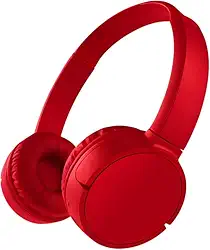 Fone De Ouvido Bluetooth 5.3 Headphone Sem Fio Fone Corrida Academia Com Cancelamento de Ruído On-ear Leve Dobrável PREMIUM (VERMELHO)