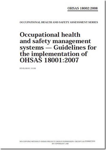 Buy OHSAS 18002:2008 - Occupational Health and Safety Management Systems: 2007 Occupational Health and Safety Management — BookShops.in