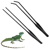 PYEUIFT Pinze Lunghe 2 Pezzi 27cm in Acciaio Inox, Pinzette per Acquario, Pinze per Mangime Rettili, Piante Acquatiche, Strumenti Aquascaping (Nero)