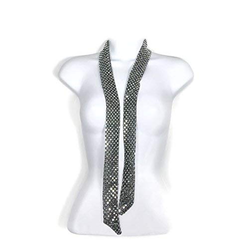 Silver Sequin Dot Skinny Scarf Long Skinny Scarves Womens Neckties Sequin Skinny Scarf4
