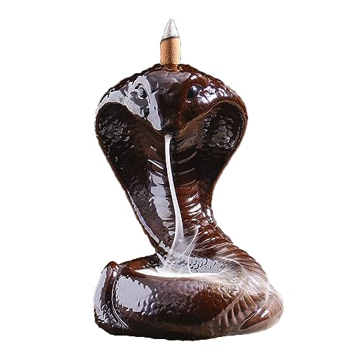 Image of Craftam Polyresin Naag with Shivling Smoke Backflow Cone Incense Holder Decorative Showpiece with 30 Free Smoke Backflow Scented Cone Incenses