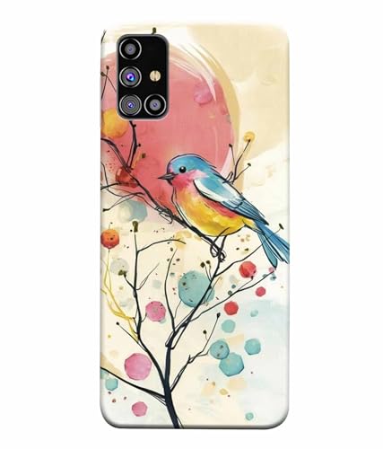 Image of Printed Hard Back Case Cover & Compatible for Samsung Galaxy M31S | Birds Painting Art (Multicolor) - D1199
