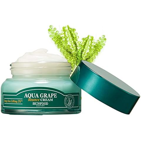 SKINFOOD Aqua Grape Bounce Cream 54ml - Pure Aqua Grape Extract & Deep Sea Water Moisturizing Faical Cream, Skin Elasticity & Density with Bouncy Gel Texture - Wrinkle & Pimple Reducer (1.83 fl.oz) Cover