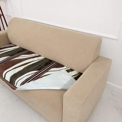 Image of Homerz Premium 'Luxe Series' Holland Velvet Sofa Cover | Smooth Finish | Anti-Skid Fleece Backing | Soft Touch Couch Protector for Living Room (Ocean Crest, 6 (3+2+1) Seater, Only Seat Cover)