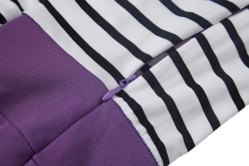 Image of BI.TENCON Women's Striped Pleated Casual A-Line Dresses Knee Length with Pockets