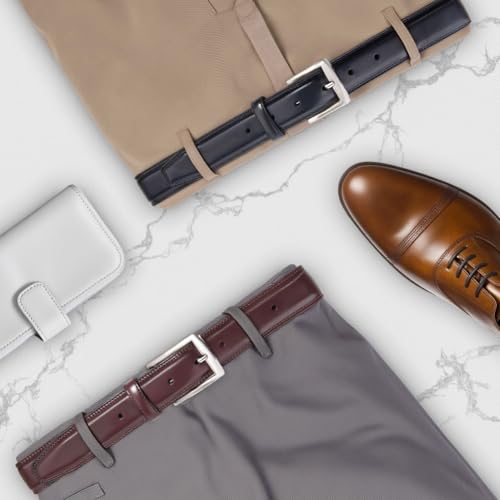 Men's Genuine Leather Belt Classic Design for Suits, Jeans, Work, Business Dress Belt for Men with Prong Buckle4